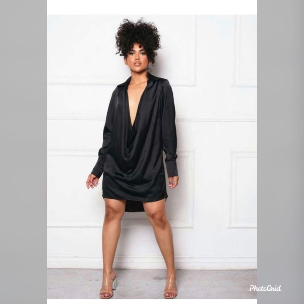 Black satin dress